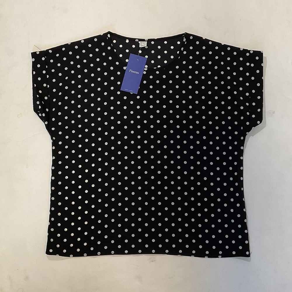 Floral Brand Black Polka Dot Short Sleeve Tee